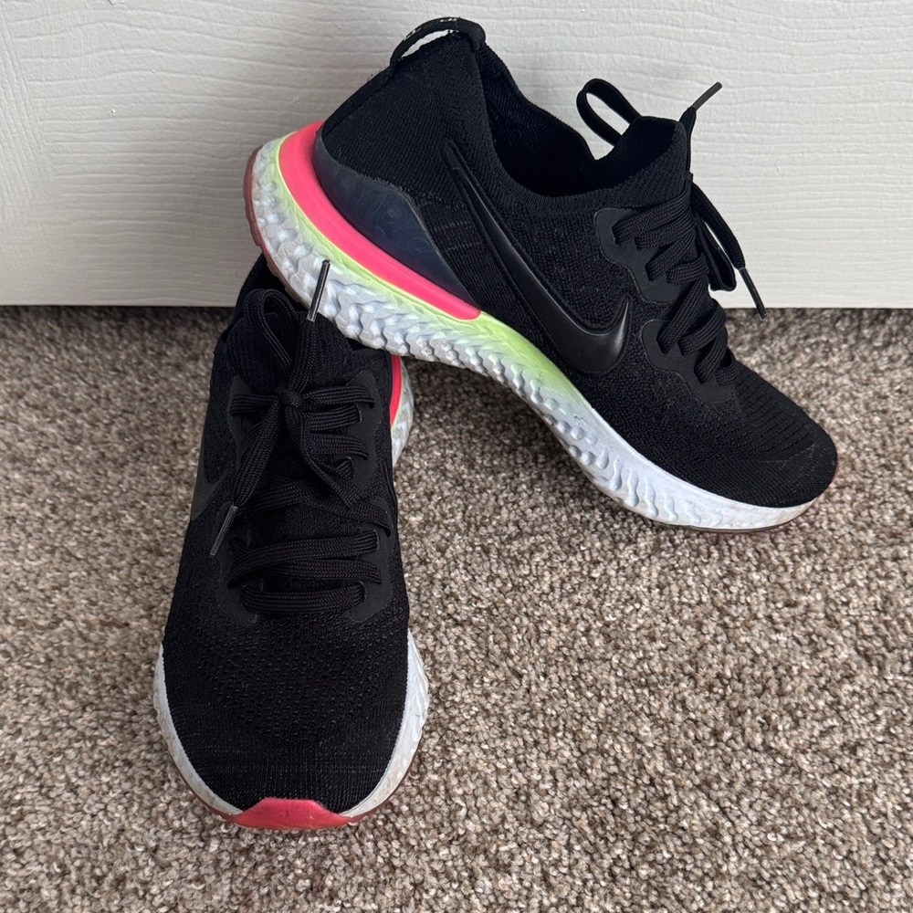 Nike Women's Black and Neon Sneakers